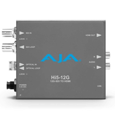 AJA Hi5-12G-R - Conversor 12G-SDI a HDMI 2.0 con Receptor SFP LC