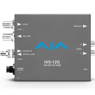 AJA Hi5-12G-R-ST Conversor 12G-SDI a HDMI 2.0 con Receptor SFP ST