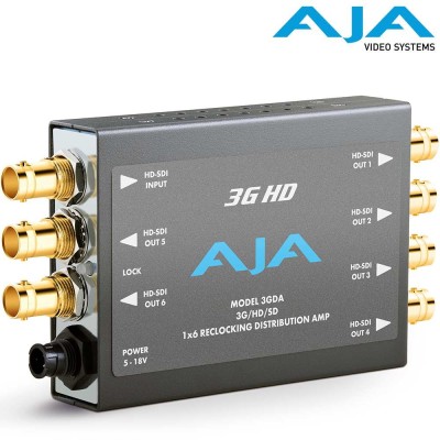 AJA 3GDA Distribuidor 1x6 HD o SD-SDI con reclocking - Avacab