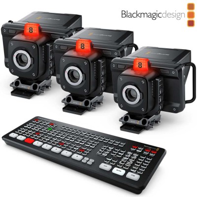 Blackmagic Studio Pack 1 - 3x Studio Camera 4K Pro G2 y 1x ATEM SDI Pro ISO - Avacab Audiovisuales