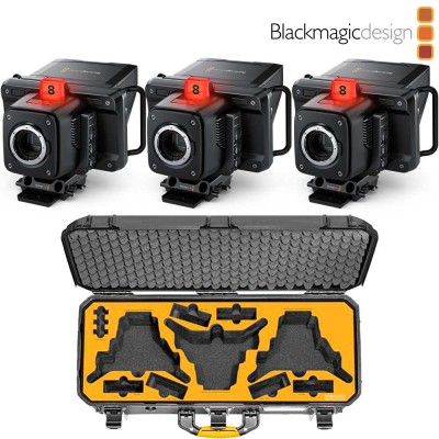 Blackmagic Studio Pack 5 - 3x Studio Camera 6K Pro con Maleta HPRC
