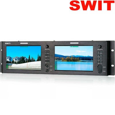 Swit M-1073H Doble monitor LCD FHD de 7" para rack