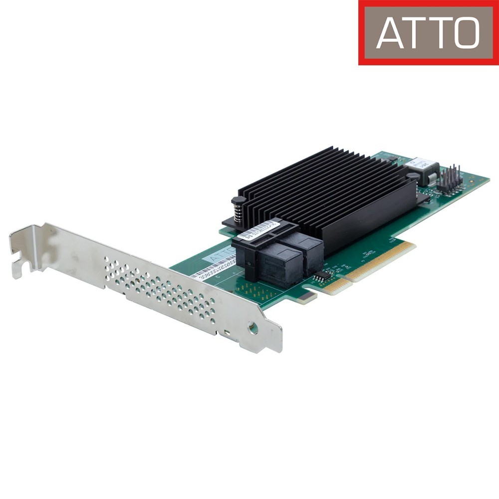 ATTO ESAH-1208-GT0 – 12Gb SAS/SATA PCIe 4.0 x8 HBA, 8 ports, hardware RAID, enterprise high-performance